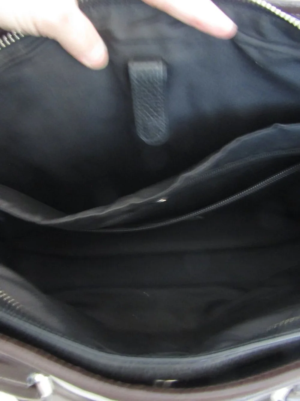 Leather Coach Briefcase / Laptop bag,  Black with Brown accents, EUC